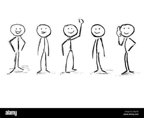 Stick Figure Group Clip Art