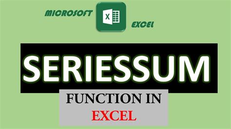 10 Seriessum Function In Excel Math And Trig Youtube