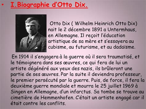 La Tranchée Otto Dix 1918 ppt video online télécharger