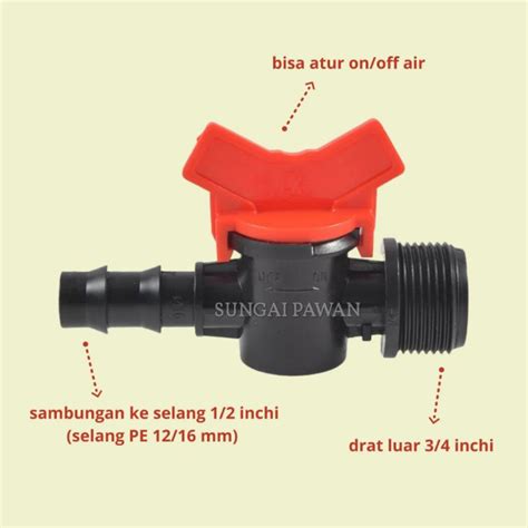 Jual Drip Tape Valve Check Kran Sambungan Konektor Drat Dalam Inchi