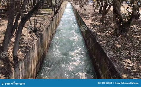 Artificial River Made Of Concrete Stock Footage Video Of Stream