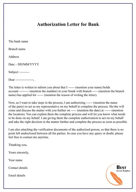 6 Free Authorization Letter Template Pdf Amp Word Doc