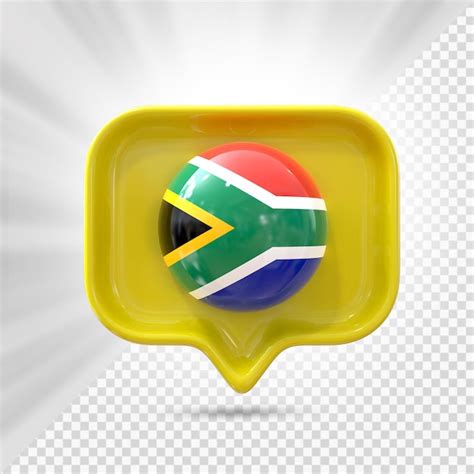 Premium Psd South Africa Flag Icon 3d Render