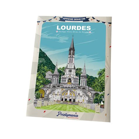 Affiche De Lourdes Basilique Notre Dame Du Rosaire Format X Cm