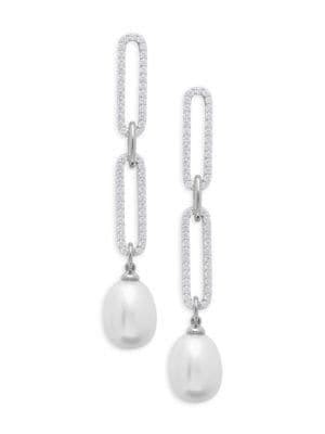 Lafonn Classic Platinum Plated Sterling Silver Mm Freshwater Pearl