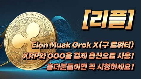 Elon Musk Grok X Xrp Ooo Youtube