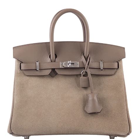 Hermès Birkin 25 Gris Caillou Etoupe Grizzly Swift With Silver Hardware