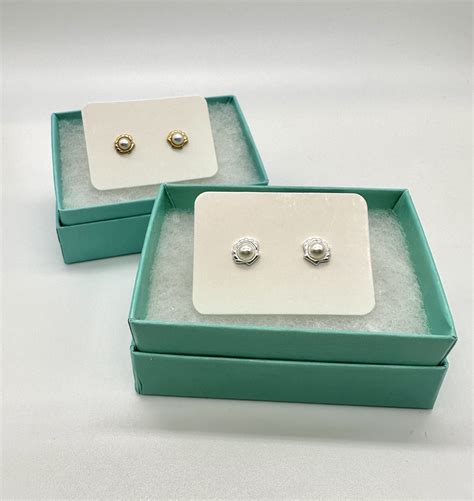 Gold Clam Shell Pearl Studs Uk