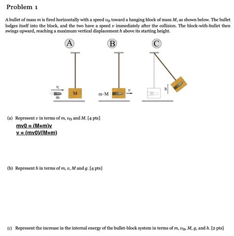 Solved A Bullet Of Mass M Is Fired Horizontally With A S