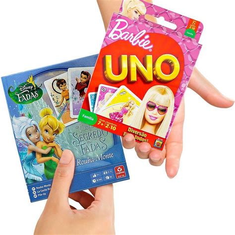 Jogos De Carta Uno Barbie E Rouba Monte Tinker Bell Disney Mattel Copag