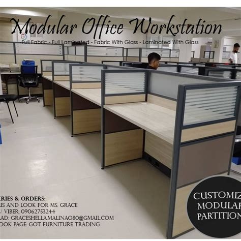 Modular Office Partition Workstation Cubicle Laminated W Glass At