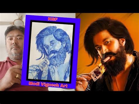 Fauntain Ink Pen Sketch Of Kgf Rocky Realistic Sketch Of Yash Raj