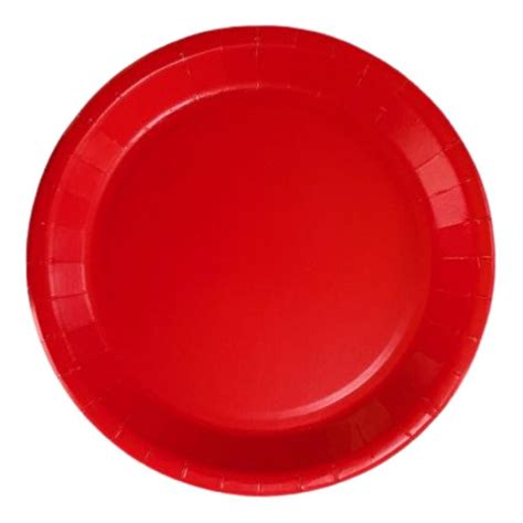 Lot De Assiettes Ronde En Carton Rouge