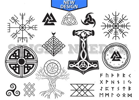 Celtic Symbols Tattoo Flash Sheet Stencil for Real Stick and Poke ...