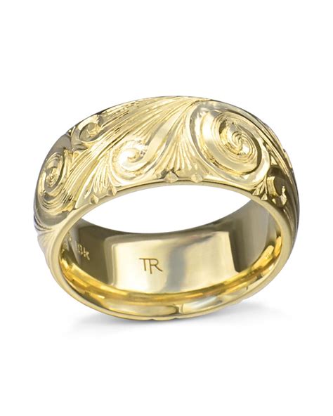 Hand Engraved Yellow Gold Band Turgeon Raine