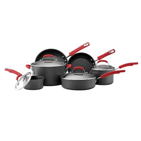 Buy Rachael Ray Brights Hard Anodized Nonstick Cookware Set With Glass