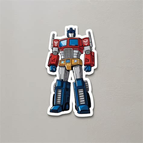 Premium Vector Optimus Prime Sticker Against A Plain Background