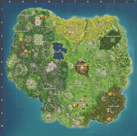 All 7 Hiddensecret Battle Star Locations For Those Who Want A Compilation Of Them In One Pic