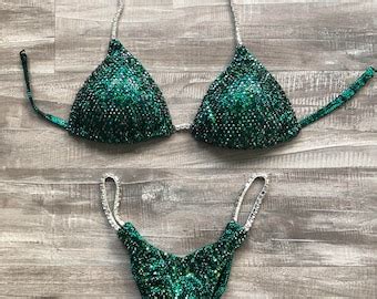 Emerald Green Competition Bikini Etsy