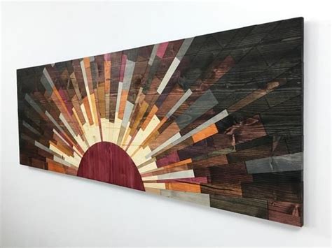 Sun Wood Art Edge Of The Day X Large Sunset Wall Art Etsy Etsy