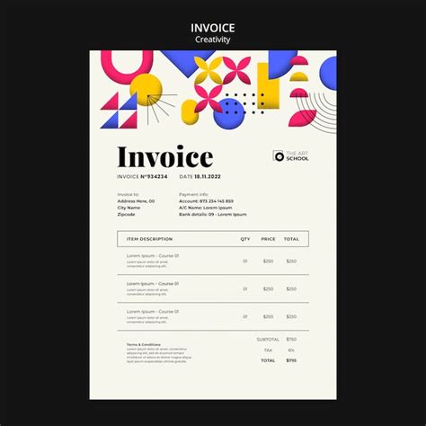 Free Psd Flat Design Creativity Invoice Template