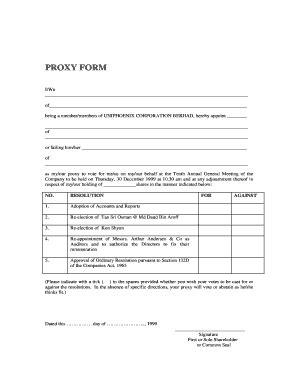 Proxy Form Pdf Fill And Sign Printable Template Online