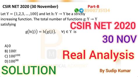 Csir Net 30 November 2020 Mathematics Solution Csir Net Nov 2020 Real