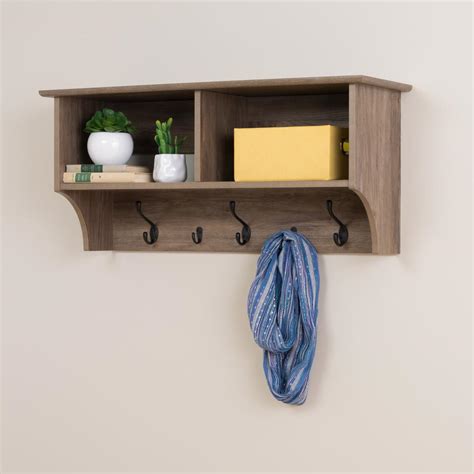 Prepac Drifted Gray Wall Mounted Coat Rack-DEC-3616 - The Home Depot