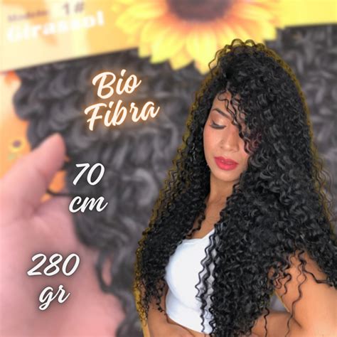 Cabelo Bio Fibra Cacheado Para Mega Hair Na Tela 280 Gramas 70cm