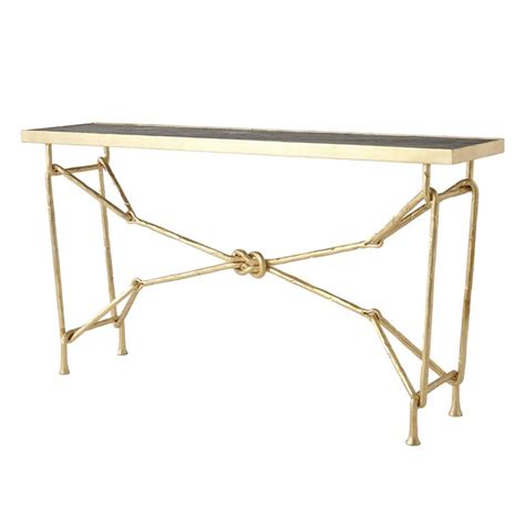 Love Knot Console Gold Leaf Black Black Console Table Hand Forged