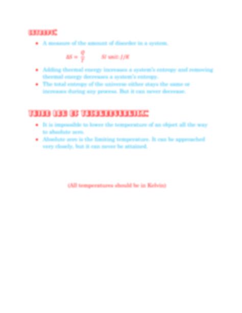 Solution Laws Of Thermodynamics Revision Notes Studypool