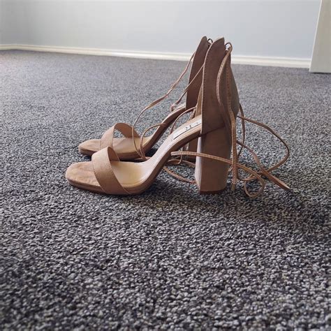 Nude Block Heels With Straps Size 10 Depop