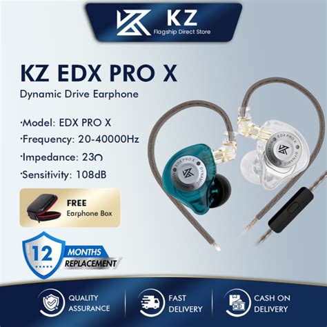 KZ EDX Pro X In Ear Monitor Headphones HiFi Stereo IEM Dynamic Driver