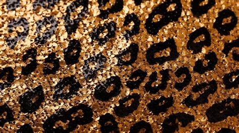 Sparkling Leopard Print Texture With Glitter Strips Background Wild