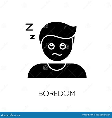 Boredom Black Glyph Icon Stock Vector Illustration Of Mental 190487158