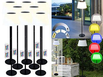 Lunartec Terrassen Lampen Led Er Set Solar Led Tisch Stehleuchte