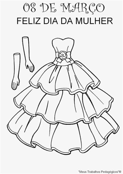 Vestidos Para Colorir Desenhos Gratuitos