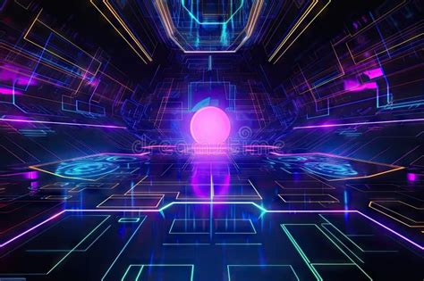 Complex Digital Holographic Background With Futuristic And