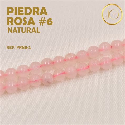 SARTA PIEDRA NATURAL REDONDA CUARZO ROSA 6 MM Bisuteria JG