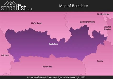 County Map of Berkshire: Cities, Towns, and Villages