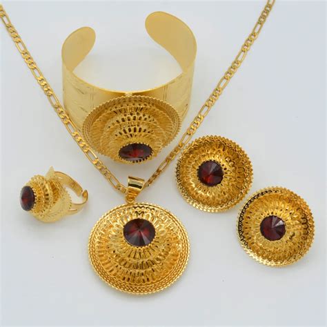 Aliexpress Buy Anniyo Ethiopian Jewelry Set Gold Color Pendant