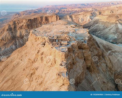 Aerial View Of The Ruins Of Massada Is A Fortress Built By Herod The