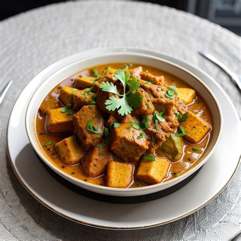 Premium AI Image | indian food curry chicken indian dish in the white