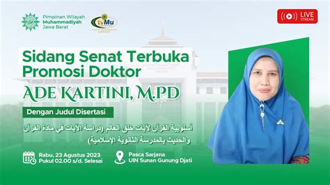 LIVE Sidang Senat Terbuka Promosi Doktor Ade Kartini M Pd YouTube