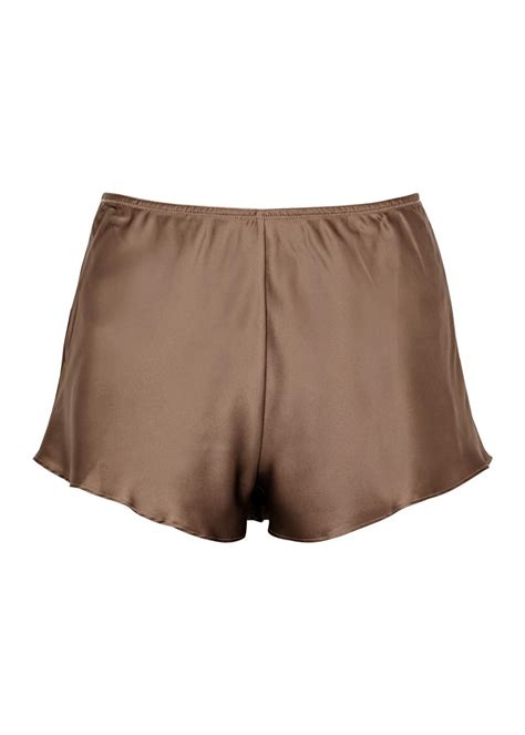 Simone Perele Simone P R Le Dream Silk Satin Shorts In Brown Lyst