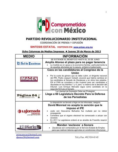 Partido Revolucionario Institucional Pri Zacatecas