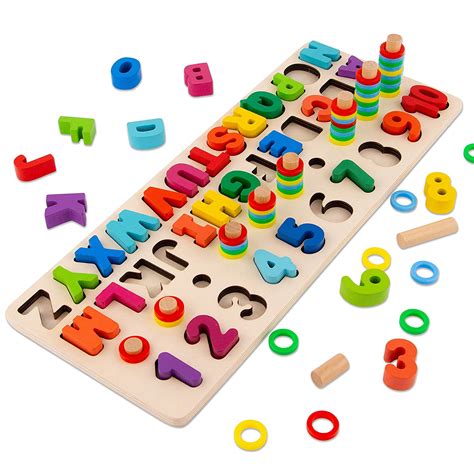 Toy To Enjoy Wooden Alphabet And Numbers Puzzle Toy For Kids Number 1