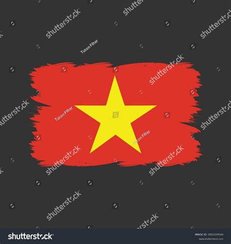 Vietnam Flag Brush Strokes Painted Stock Vector Royalty Free