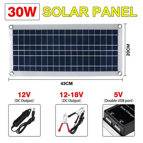 Wenxing Flexibele 12V 30W Dual Usb Solar Panel 4 Grandado