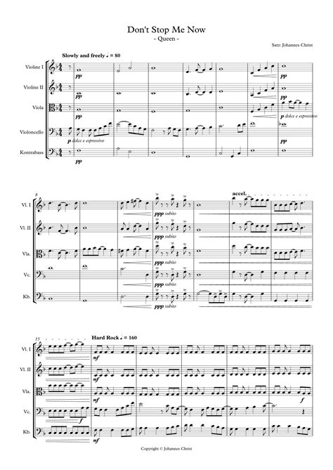 Don T Stop Me Now Arr Johannes Christ By Queen Sheet Music For